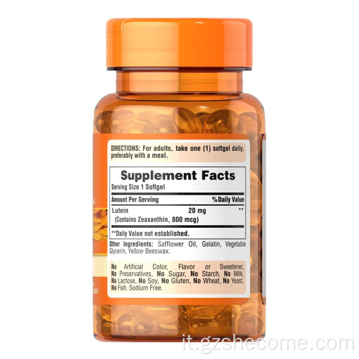 Supplementi di luteina e zeaxantina per occhi Softgel di luteina